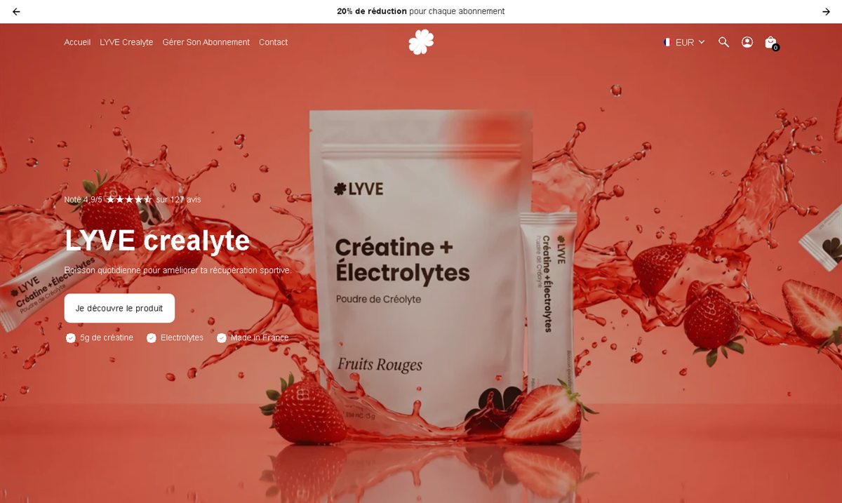 Page d'accueil du site LYVE