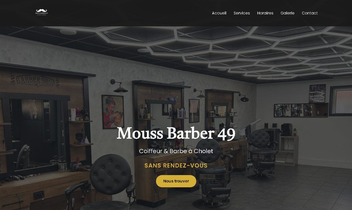 Page d'accueil du site Mouss Barber 49